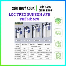 Máy lọc treo Sunsun AFB-300A / AFB-350A có lọc váng cho bể cá cảnh 4