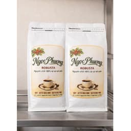Cà phê Robusta 100% rang mộc Ngọc Phương - Đắng đậm, thơm nồng, gu truyền thống dành cho pha phin & pha máy túi zip 1kg 5