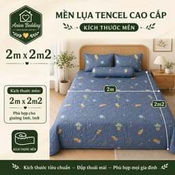 Mền Lụa Tencel Cao Cấp Aniva Bedding 2m x 2m2 – Chần Bông Mềm Mịn, Thoáng Mát, Dùng Quanh Năm, Nhiều Mẫu 3