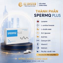 SpermQ Plus bổ sung dưỡng chất cần thiết hỗ trợ sức khỏe sinh sản cho nam giới. Hộp 30 và 60 viên 3