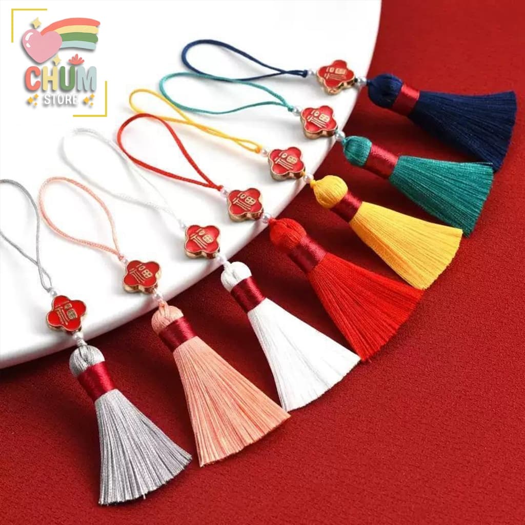 (Combo 5/10) TUA RUA CHỮ PHƯỚC CHỈ ĐỎ MINI - Dây Treo Đồng Tâm May Mắn Trang Trí Tết Cổ Trang Nhiều Màu Sắc