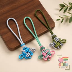 Nút Đồng Tâm Kết Cát Tường Cổ Phong - Đầu Tua Rua Đôi Phụ Kiện May Mắn Treo Quạt Áo Dài Tua Rua Hán Phục DIY Handmade 1