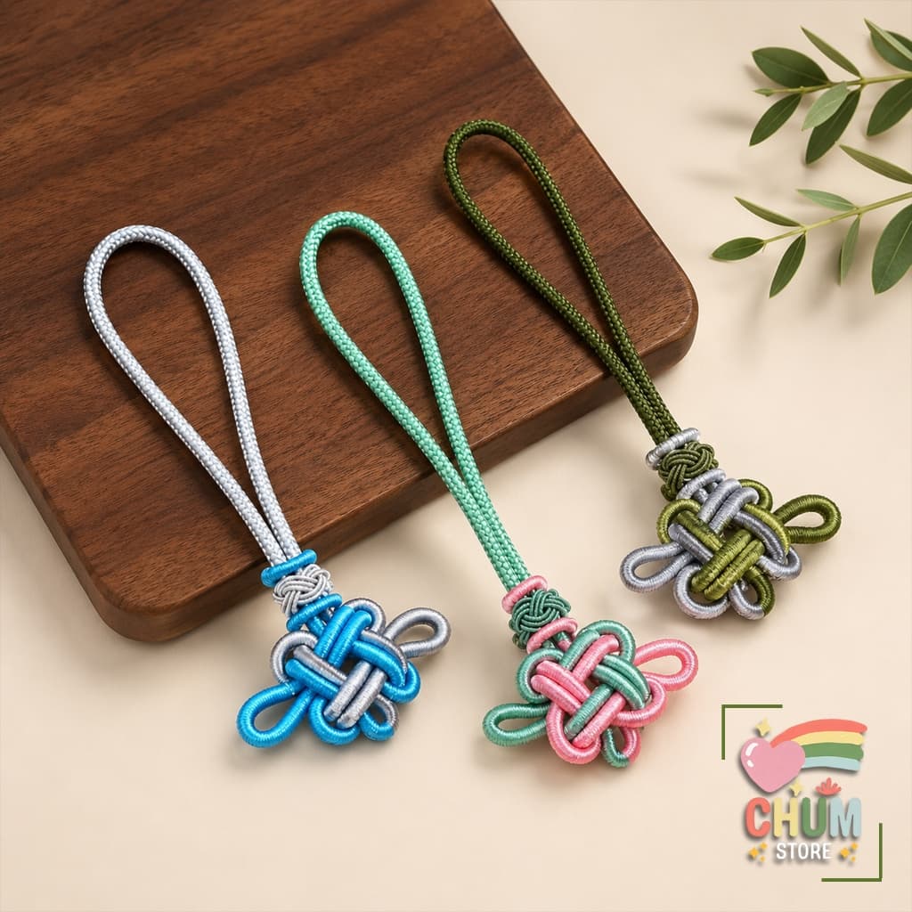 Nút Đồng Tâm Kết Cát Tường Cổ Phong - Đầu Tua Rua Đôi Phụ Kiện May Mắn Treo Quạt Áo Dài Tua Rua Hán Phục DIY Handmade