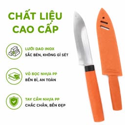 Dao Thái Thực Phẩm Inox Không Gỉ Bộ Hai Chiếc Có Vỏ Bọc Bảo Vệ Tay Cầm Chống Trơn GD162 7