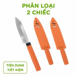 Dao Thái Thực Phẩm Inox Không Gỉ Bộ Hai Chiếc Có Vỏ Bọc Bảo Vệ Tay Cầm Chống Trơn GD162 8