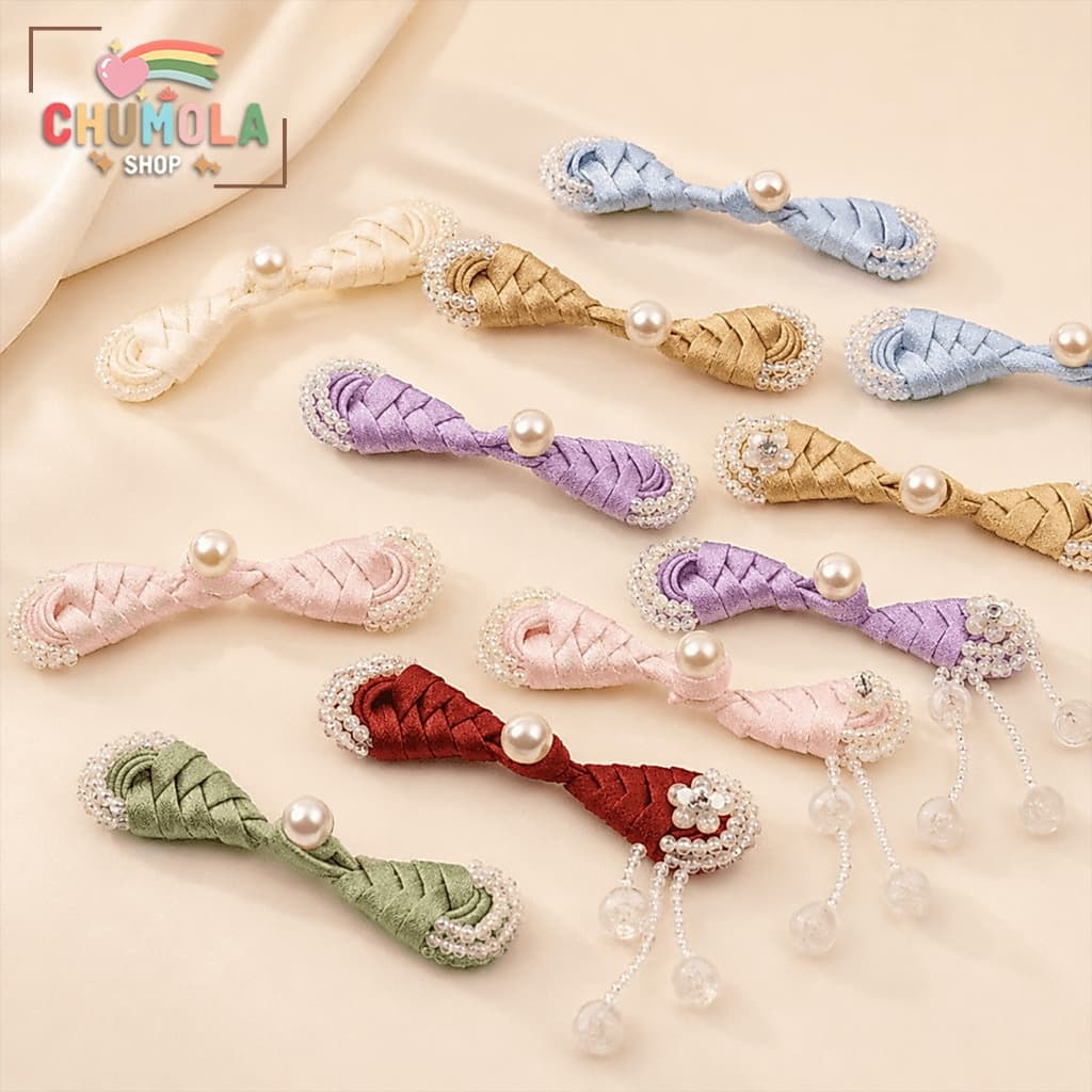 Nút Cài Tỳ Bà Ngọc Thả Mai Cổ Phong - Khuy Cài Nút Tàu Hanfu Sườn Xám Áo Dài