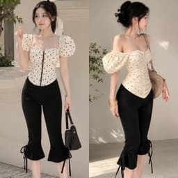 Quần ngố lửng viền bèo có dây rút cột nơ quần thun dài qua gối y2k tôn dáng BYN BYN QL28 1