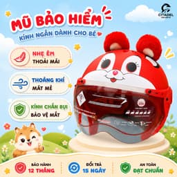 Mũ Bảo Hiểm 1/2 Camry Dễ Thương cho Bé - Kính Ngắn Có Tai, Hàng Chính Hãng 7