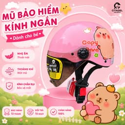 Mũ Bảo Hiểm Camry Dễ Thương Cho Bé, Kính Ngắn, Đội Êm, Thoáng Khí - Bảo Hành 12 Tháng! 2