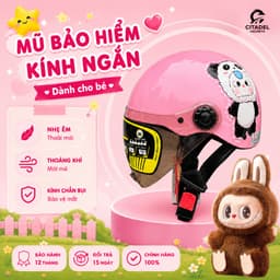 Mũ Bảo Hiểm Camry Dễ Thương Cho Bé, Kính Ngắn, Đội Êm, Thoáng Khí - Bảo Hành 12 Tháng! 4