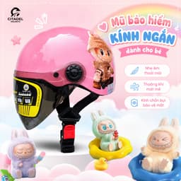 Mũ Bảo Hiểm Camry Dễ Thương Cho Bé, Kính Ngắn, Đội Êm, Thoáng Khí - Bảo Hành 12 Tháng! 1