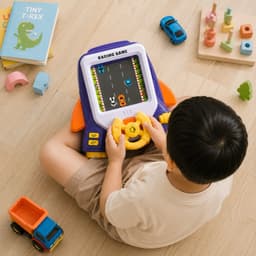 Đường Đua Xe Ô Tô Màn Hình Chuyển Động, Vô Lăng Điều Khiển Nhanh Tay Nhanh Mắt, Có Âm Thanh Vui Nhộn 6