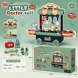 Bộ đồ chơi xe đẩy bác sĩ little doctor suit đồ chơi nhập vai cho bé gái có pin nhạc mô phỏng chân thực 3