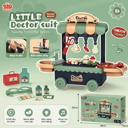 Bộ đồ chơi xe đẩy bác sĩ little doctor suit đồ chơi nhập vai cho bé gái có pin nhạc mô phỏng chân thực 1