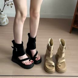 Giày sandal đế xuồng cao 9CM cho nữ, mẫu sandal La Mã retro mùa hè 2026 tăng chiều cao hách dáng [Lùi 1 sz] 6