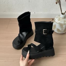 Giày sandal đế xuồng cao 9CM cho nữ, mẫu sandal La Mã retro mùa hè 2026 tăng chiều cao hách dáng [Lùi 1 sz] 7