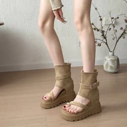 Giày sandal đế xuồng cao 9CM cho nữ, mẫu sandal La Mã retro mùa hè 2026 tăng chiều cao hách dáng [Lùi 1 sz] 8
