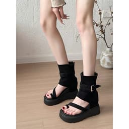 Giày sandal đế xuồng cao 9CM cho nữ, mẫu sandal La Mã retro mùa hè 2026 tăng chiều cao hách dáng [Lùi 1 sz] 9