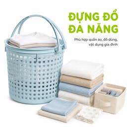 Sọt Mây Thái Trung Hokori 5125 Có Quai Cầm Nhựa PP Cao Cấp Đựng Đồ Đa Năng Tiện Lợi GD202 5