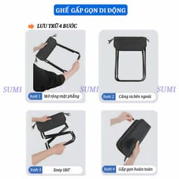 Ghế gấp gon dạng túi SUMI,Ghế gấp gọn đa năng 5