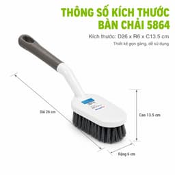 Bàn Chải Chà Rửa Cán Dài Việt Nhật 5864 Nhựa PP Cao Cấp Tay Cầm Chắc Chắn Dễ Sử Dụng GD204 7