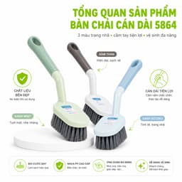 Bàn Chải Chà Rửa Cán Dài Việt Nhật 5864 Nhựa PP Cao Cấp Tay Cầm Chắc Chắn Dễ Sử Dụng GD204 2