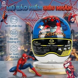 Mũ Bảo Hiểm 1/2 Kính Ngắn Trẻ Em Hình In Siêu Nhân Dễ Thương, Kính Chắn Gió, Chắn Bụi, Bảo Hành 12 Tháng 4