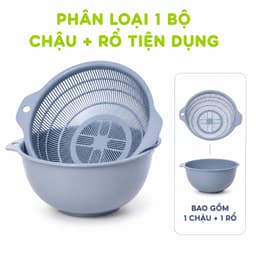 Bộ Rổ Chậu Rửa Rau Hokori 2375 Thiết Kế 2 Trong 1 Đa Năng Nhựa PP Bền Đẹp Dễ Vệ Sinh GD222 8