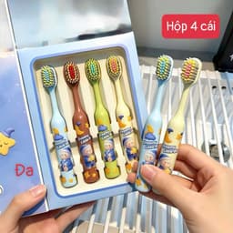 Set 4 Bàn Chải Đánh Răng Cho Bé Lông Mềm Mịn Đầu Nhỏ Chibi Cute Dễ Thương Làm Quà Tặng Sinh Nhật Cho Bé 9