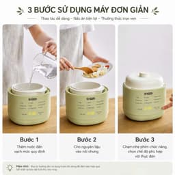(TẶNG QUÀ) Nồi Nấu Chậm GROPA 1L 9 Chế Độ Thông Minh - Nấu Cháo, Hầm, Ninh Lõi Gốm Giữ Nhiệt Lâu, BH 12 Tháng 8