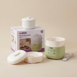 (TẶNG QUÀ) Nồi Nấu Chậm GROPA 1L 9 Chế Độ Thông Minh - Nấu Cháo, Hầm, Ninh Lõi Gốm Giữ Nhiệt Lâu, BH 12 Tháng 3
