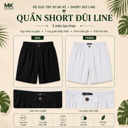 Bộ sưu tập Bộ Sơ Mi Kẻ và Quần short đũi Line MK CLEVER chất vải thoáng mát, thấm hút tốt, thoải mái form rộng hằng ngày 9