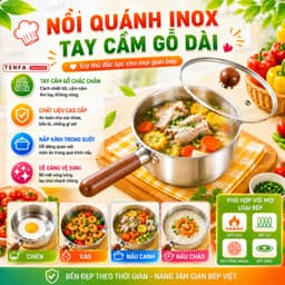 Nồi Quánh inox 304 mini đa năng nấu bột ăn dặm, cháo, mì, sữa tay cầm gỗ, Combo chảo mini dùng cho bếp từ, gas 1