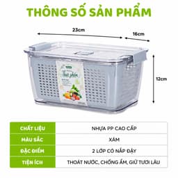 Hộp Bảo Quản Thực Phẩm Hai Lớp Nhựa PP Cao Cấp Có Nắp Kín Chống Bụi Giữ Thực Phẩm Luôn Tươi Sạch GD241 7