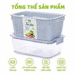 Hộp Bảo Quản Thực Phẩm Hai Lớp Nhựa PP Cao Cấp Có Nắp Kín Chống Bụi Giữ Thực Phẩm Luôn Tươi Sạch GD241 2