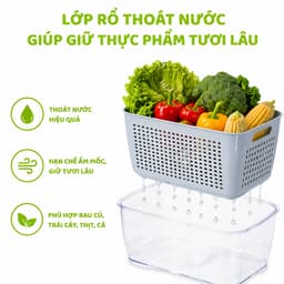 Hộp Bảo Quản Thực Phẩm Hai Lớp Nhựa PP Cao Cấp Có Nắp Kín Chống Bụi Giữ Thực Phẩm Luôn Tươi Sạch GD241 3