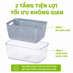Hộp Bảo Quản Thực Phẩm Hai Lớp Nhựa PP Cao Cấp Có Nắp Kín Chống Bụi Giữ Thực Phẩm Luôn Tươi Sạch GD241 5