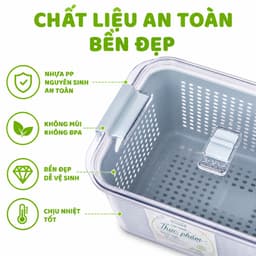 Hộp Bảo Quản Thực Phẩm Hai Lớp Nhựa PP Cao Cấp Có Nắp Kín Chống Bụi Giữ Thực Phẩm Luôn Tươi Sạch GD241 6