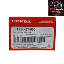 Tay Thắng ( Tay Phanh ) Bên Phải Honda Wave Alpha Đời Đầu Màu Đen Chính Hãng - ( 53175-KET-900 ) 2