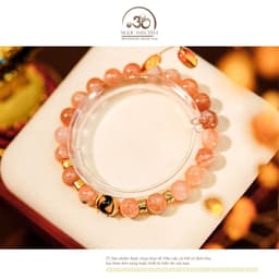 Ngọc Đan Tâm - Vòng Tay Mặt Trời 8mm 2A Phối Charm Dzi 4