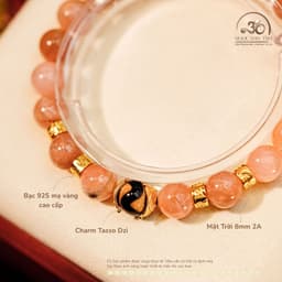 Ngọc Đan Tâm - Vòng Tay Mặt Trời 8mm 2A Phối Charm Dzi 2