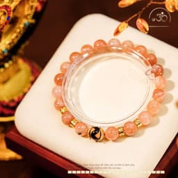 Ngọc Đan Tâm - Vòng Tay Mặt Trời 8mm 2A Phối Charm Dzi 3
