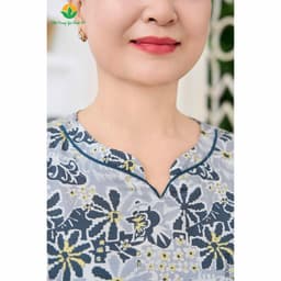 Bộ lanh trung niên Việt Thắng, bộ đồ cho bà, cho mẹ quần lửng áo cổ tàu mặc ở nhà, đi chơi  B06.6053 3