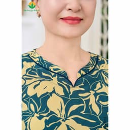 Bộ lanh trung niên Việt Thắng, bộ đồ cho bà, cho mẹ quần lửng áo cổ tàu mặc ở nhà, đi chơi  B06.6053 6