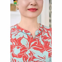 Bộ lanh trung niên Việt Thắng, bộ đồ cho bà, cho mẹ quần lửng áo cổ tàu mặc ở nhà, đi chơi  B06.6053 9
