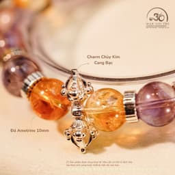 Ngọc Đan Tâm - Vòng Tay Đá Ametrine 10mm 2A Phối Charm Chùy Kim Cang Bạc 2