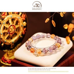 Ngọc Đan Tâm - Vòng Tay Đá Ametrine 10mm 2A Phối Charm Chùy Kim Cang Bạc 3