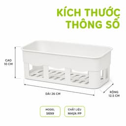 Kệ Đựng Đồ Phòng Tắm Dán Tường Nhựa PP Cao Cấp Không Cần Khoan Tường Chống Thấm Nước GD250 6
