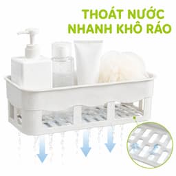 Kệ Đựng Đồ Phòng Tắm Dán Tường Nhựa PP Cao Cấp Không Cần Khoan Tường Chống Thấm Nước GD250 4