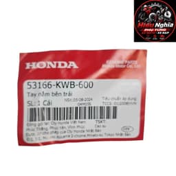 Cao Su Tay Nắm Trái Honda Wave S110, RSX, Air Blade, Vision, Lead (Mã 53166-KWB-600) - Chính Hãng 2